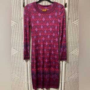 Tory Burch Magenta Tunic Dress 100% Silk. Size Small